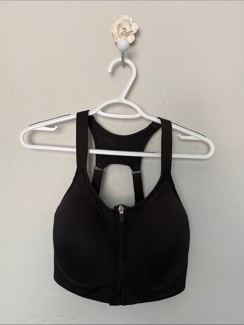 CALIA by Carrie Underwood Black Front-Zip High-Support Sports Bra